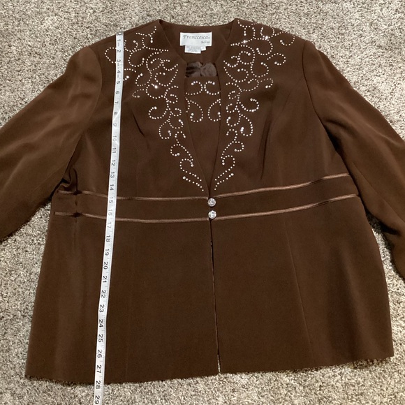 New franccesca Bellini jacket suit women 2 piece plus size 20 Momcore burgundy - Picture 2 of 10